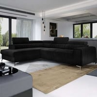 Hoekbank links Laurentius - 278 x 205 cm - Zwart