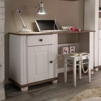 Bureau Laurel 120cm - wit/bruin