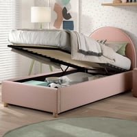 Eenpersoonsbed Maeva - 90x200cm - met opbergruimte - roze