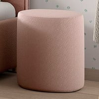 Nachttafeltje / poef Maeva 41x41cm - roze bouclé stof