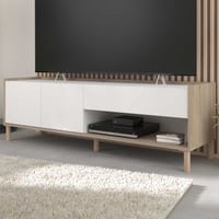 Tv-meubel Morpheus - 150x40x47cm - 2 deuren & 1 lade - eikdecor/wit