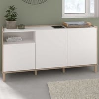 Dressoir Morpheus - 150x40x75cm - 3 deuren - eikdecor/wit