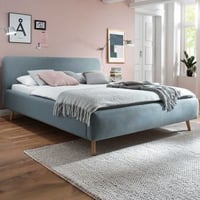 Gestoffeerd bed Tony 180x200 - ijsblauw