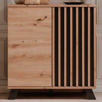 Commode Médard 80 cm-artisanale eik/antraciet