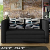 Tweezitzetel Nova | 132 x 70 x 65 cm | Met bedfunctie | Zwart