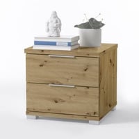 Nachtkastje Nacho 46cm met 2 lades - oude eik 