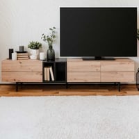 Tv-meubel Ted 195cm 3 deuren - eik/zwart 