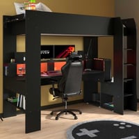 Hoogslaper met bureau Raider 90x200cm - zwart