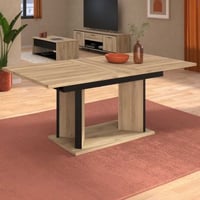 Verlengbare eettafel Oskar - 160>200x90cm - eikdecor/zwart