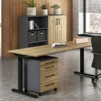 Bureauset Jarrod | Bureautafel, ladekast, open en gesloten archiefkast | Grandson Oak