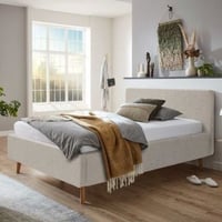 Bed Dalila 140x200cm teddystof met opbergruimte - beige