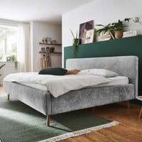 Tweepersoonsbed Younes 180x200cm met opbergruimte - grijs