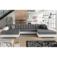 U-zetel Wilson | 355 x 165 x 80 cm | Donkergrijs