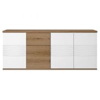 Dressoir Magda | 208 x 47 x 87 cm | Brown High Gloss White