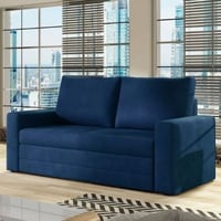 Tweezitzetel met bedfunctie Rodak | 151 x 90 x 90 cm | Blauw