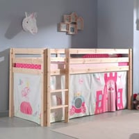 Halfhoogslaper Charlotte met bedtent princess II - dennenhout