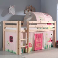Halfhoogslaper Charlotte met bedtent & bedtunnel Spring - dennenhout