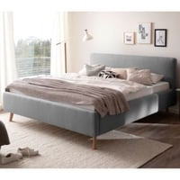 Tweepersoonsbed Tony 180x200cm met opbergruimte - grijs