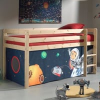 Halfhoogslaper Charlotte met bedtent Space - dennenhout