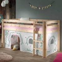 Halfhoogslaper Charlotte met bedtent Birdy - dennenhout