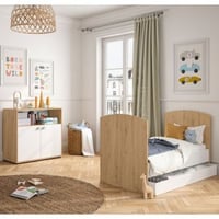 Kinderkamerset Arthur | Meegroeibed en commode | Artisan Oak-design