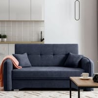 Tweezitbank met slaapfunctie Laina | 155 x 105 x 75 cm | Donkerblauw