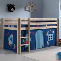 Halfhoogslaper Charlotte met bedtent Astro - dennenhout