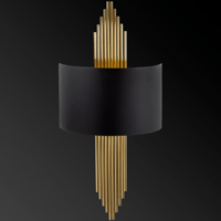 Opviq Wandlamp | Metalen Behuizing | 75x10x22cm | E27 40W | Zwart Goud