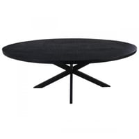 Eettafel Geraldton 180x100cm ovaal mangohout - zwart