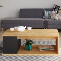 Salontafel Otawa 90x55 cm met uitschuifbaar tafelblad - eik/ zwart