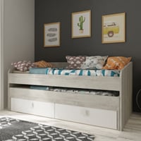 Bed Bo12 met onderschuifbed en 2 lades - wit