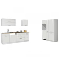 Kitchenette Ragnar 390cm met ruimte voor koelkast-diepvries, oven en vaatwas - hoogglans wit