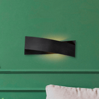 Lampana Wandlamp | Metalen Behuizing | Zwart | 10cm Kap | 31x10x11cm