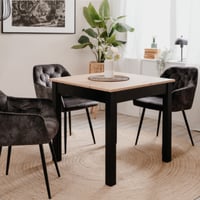 Verlengbare eettafel Coburg 80/120 x 80cm - eikdecor/zwart