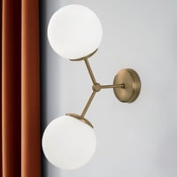 Opviq Wandlamp | Metalen kap | 28x15cm | Hoogte: 44cm | IP20 | Geel Wit