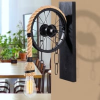 Lustro Houten Wandlamp | 15x26cm | 40cm Hoogte | E27 Max 40W | IP20 | Zwart