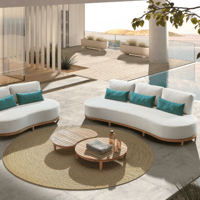 Salontafel Mezzeluna geschild teakhout - ø90cm - Bruin