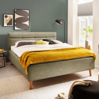 Tweepersoonsbed Laika 180x200cm met opbergruimte - mosgroen