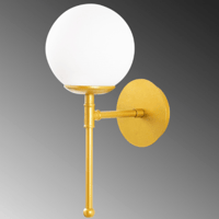 Opviq Wandlamp | Metalen frame, glazen kap | Afmetingen: 15x20 cm, Hoogte: 35 cm