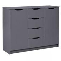 Dressoir Silenzia | 122 x 40 x 92 | 4 Lades, 2 Deuren | Kleur: Donkergrijs