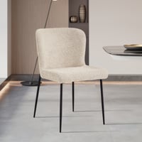 Lisa Bouclé beige Stoel - Metalen Poten, H 85 x B-L 50 x D-P 62 cm