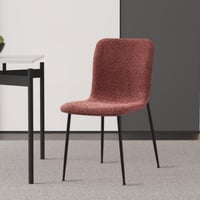Roze Bouclé Alice Stoel | Metalen Poten | H81,5xB42xD57cm