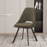 Filou' Bouclé donkergroene Stoel | donkergroene PU Bekleding - 85x48x56cm