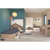 Kinderkamer Shelby 1- eik/wit