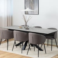 Verlengbare eettafel Hennie - 168<210cm - keramisch blad - grijs