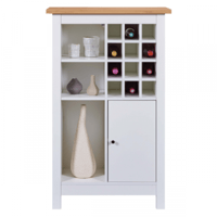 Wijnkast Julina met ruimte voor 12 flessen - wit/eikdecor