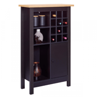 Wijnkast Julina met ruimte voor 12 flessen - zwart/eikdecor