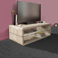 Salontafel Lewis - 43x120x60 cm - Lichtbruin/veiligheidsglas