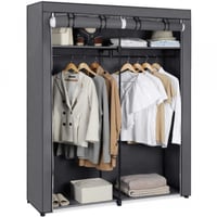 Stoffen draagbare kledingkast | opvouwbaar kledingrek voor slaapkamer kast | 43x140x174cm Grijs