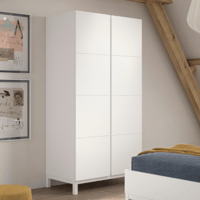 Kledingkast Eva - 98x58x196cm - 2 deuren - wit